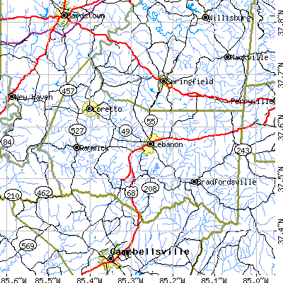 Marion County close-up map