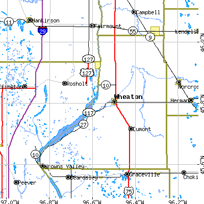 Traverse County close-up map
