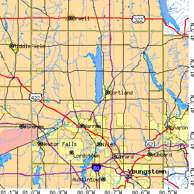 Trumbull County close-up map