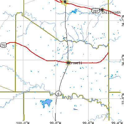 Foard County close-up map