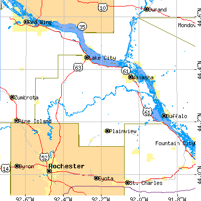 Wabasha County close-up map