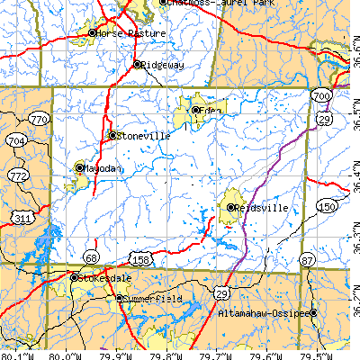 Rockingham County close-up map