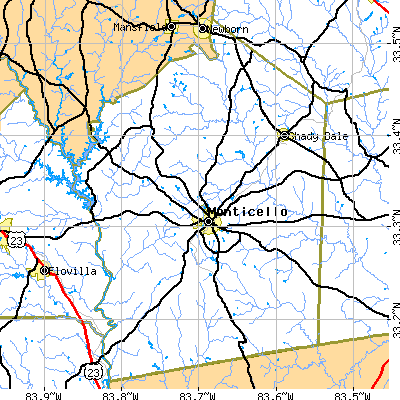 Jasper County close-up map