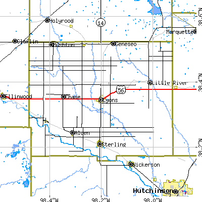 Rice County close-up map