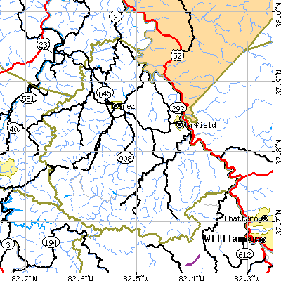Martin County close-up map