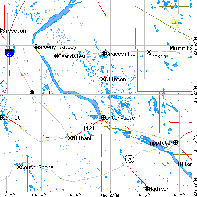 Big Stone County close-up map