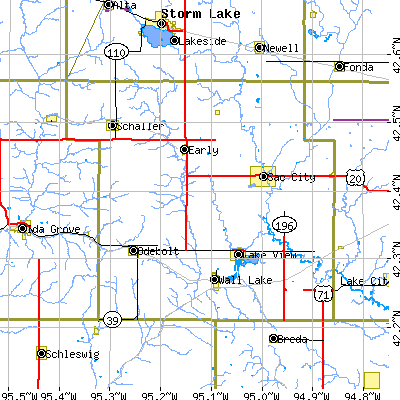 Sac County close-up map