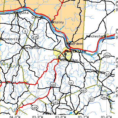 Mason County close-up map