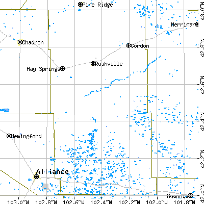 Sheridan County close-up map