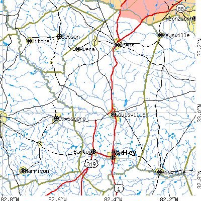 Jefferson County close-up map