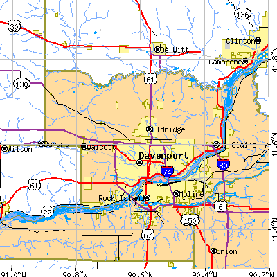Scott County close-up map
