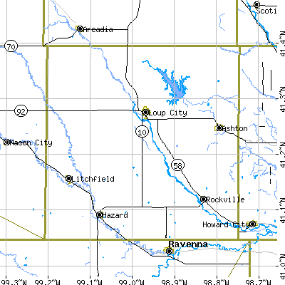 Sherman County close-up map