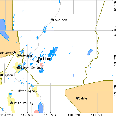 Churchill County close-up map