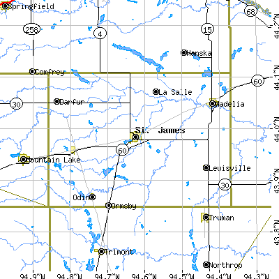 Watonwan County close-up map