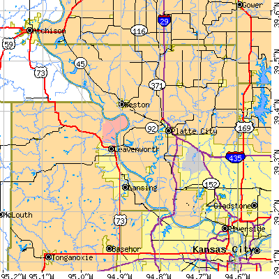 Platte County close-up map