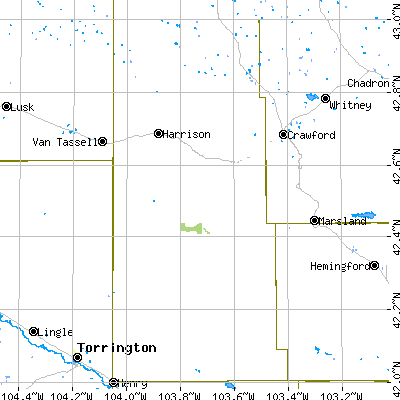 Sioux County close-up map