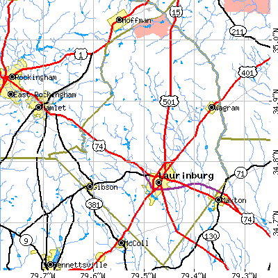 Scotland County close-up map