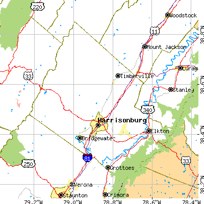 Rockingham County close-up map