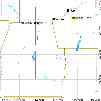 Eureka County close-up map