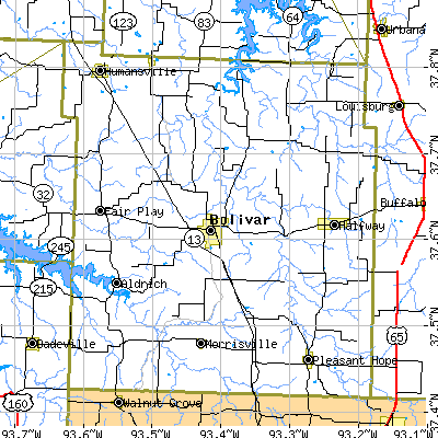 Polk County close-up map