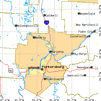 Washington County close-up map