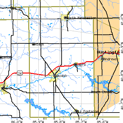 Wabash County close-up map