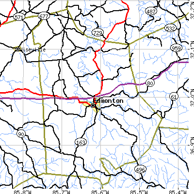 Metcalfe County close-up map