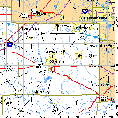 Wayne County close-up map