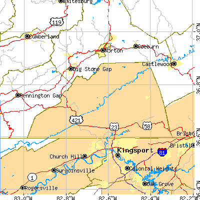 Scott County close-up map