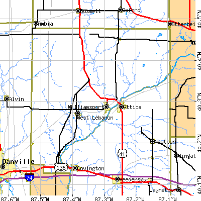 Warren County close-up map
