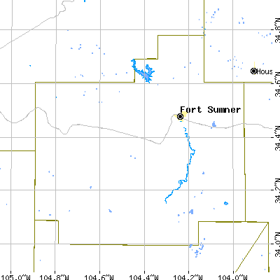 De Baca County close-up map