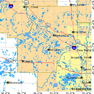 Wright County close-up map