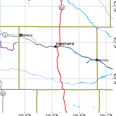 Thomas County close-up map