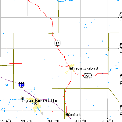 Gillespie County close-up map