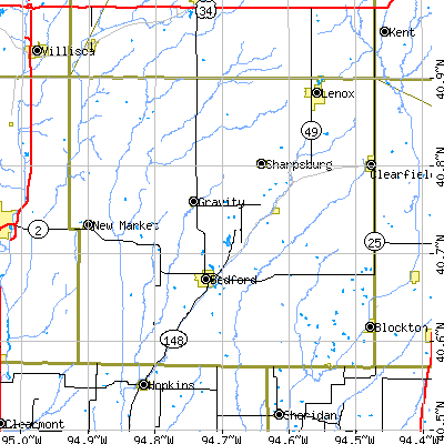 Taylor County close-up map