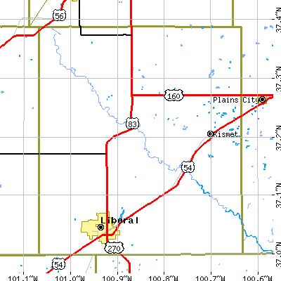 Seward County close-up map