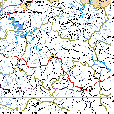 Morgan County close-up map