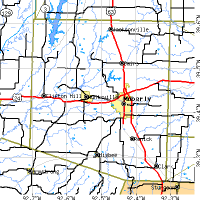 Randolph County close-up map