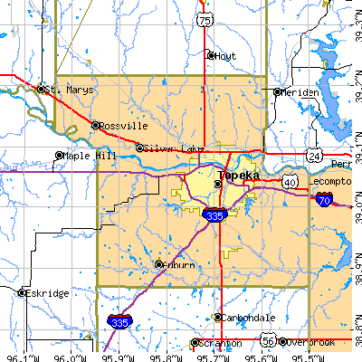 Shawnee County close-up map