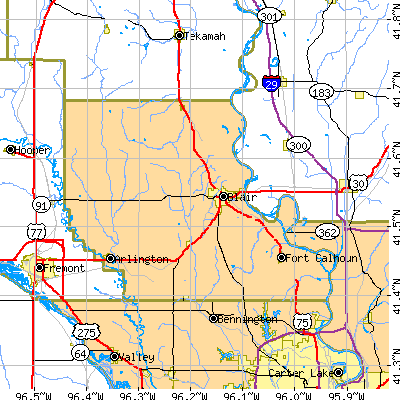 Washington County close-up map