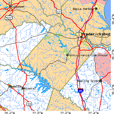 Spotsylvania County close-up map