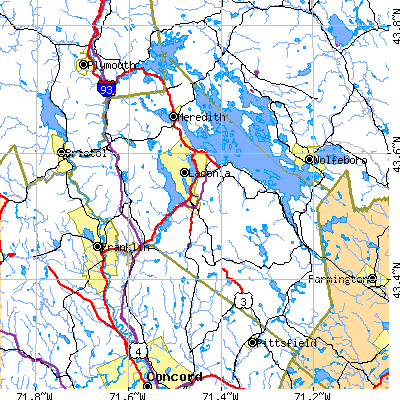 Belknap County close-up map