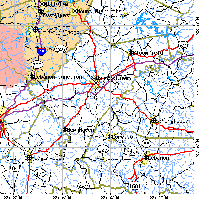 Nelson County close-up map