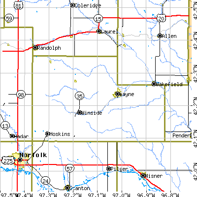 Wayne County close-up map
