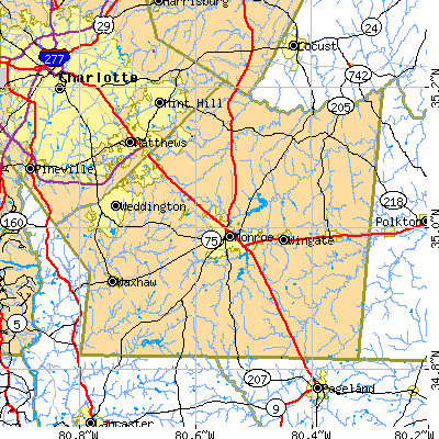 Union County close-up map