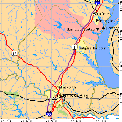 Stafford County close-up map