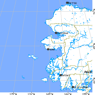Nome Census Area close-up map