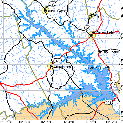 Lincoln County close-up map
