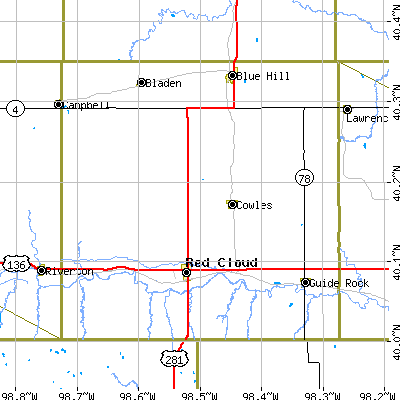 Webster County close-up map