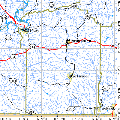 Wayne County close-up map